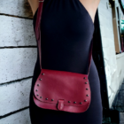 merlot leather bag with hearts