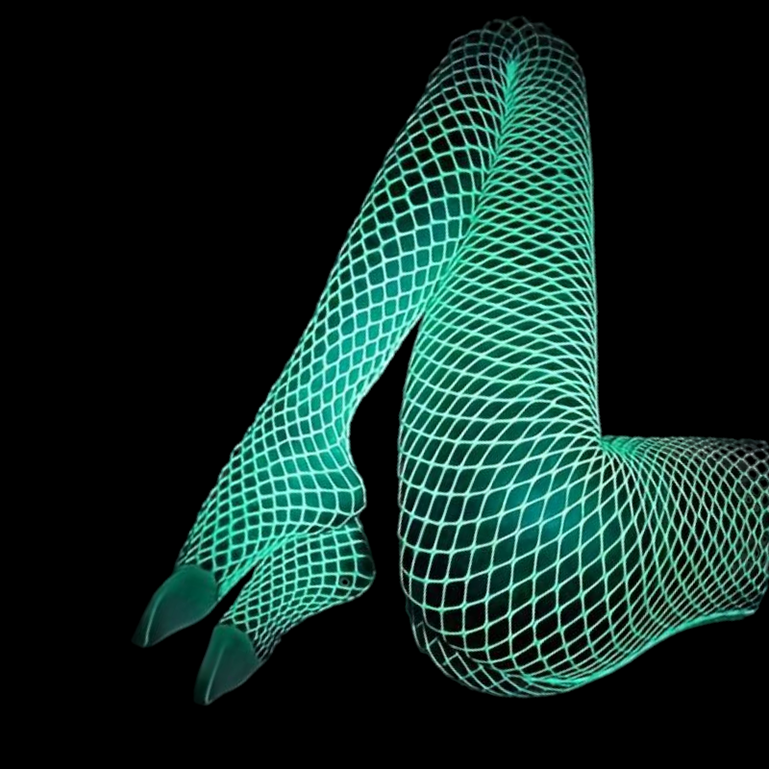 fishnet tights glow in the dark uv reactive